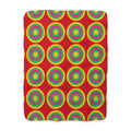 Mega Ring Grid Sherpa Fleece Blanket – Abstract Circles Pattern