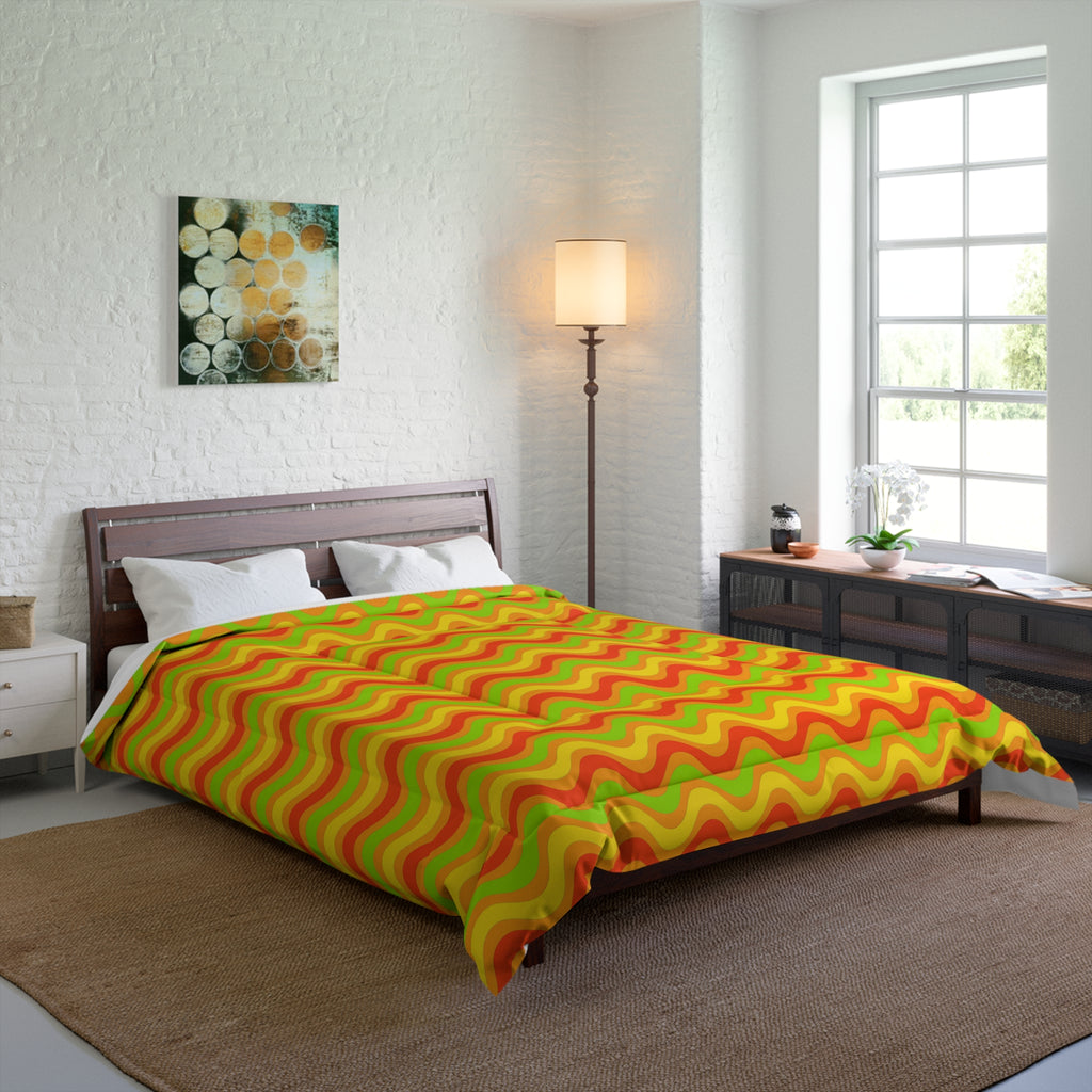 Wide Wave Interference Comforter – Hot Citrus