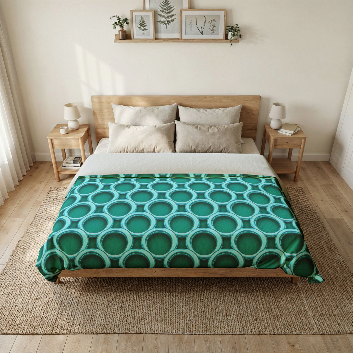 Big Gold Ring Weave Cotton Duvet Cover – Peacock Jewel
