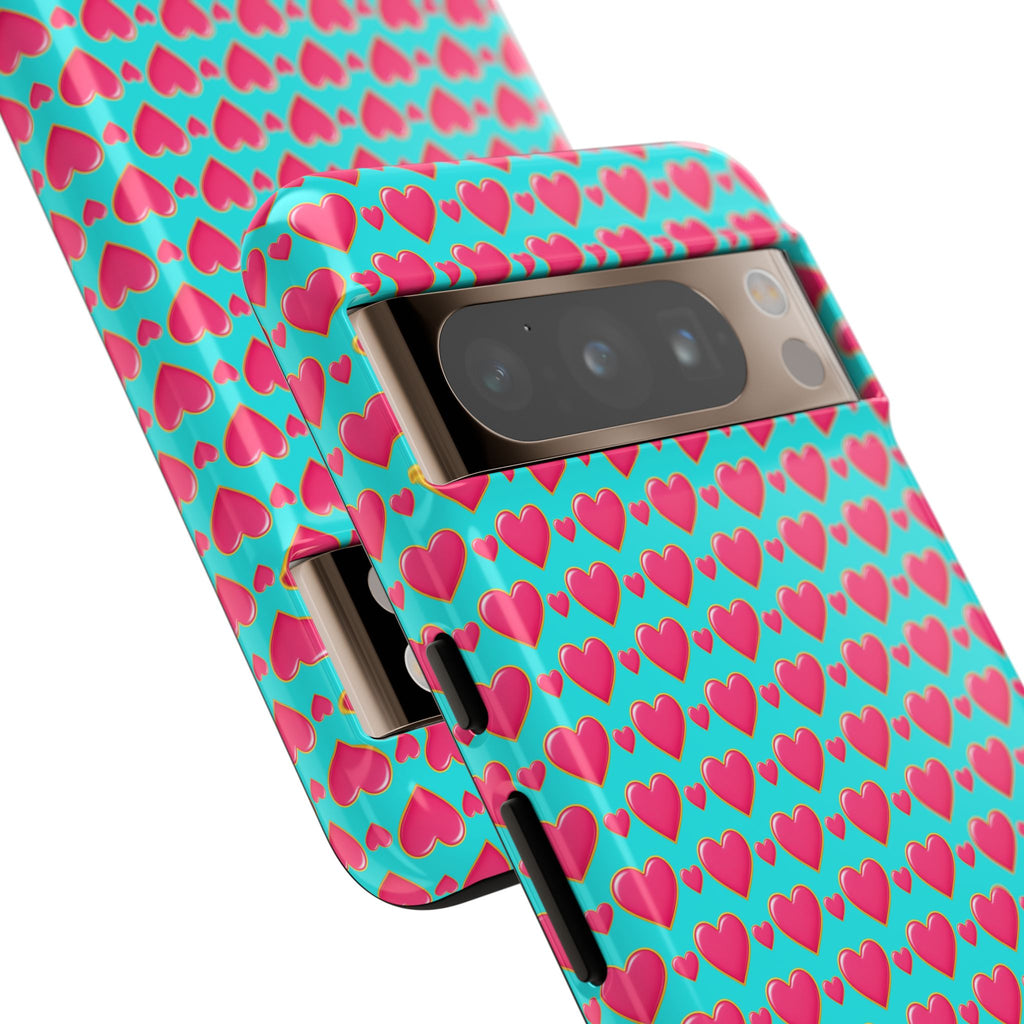 Heart Bubble Grid Tough Phone Case – Pop Hearts Pattern
