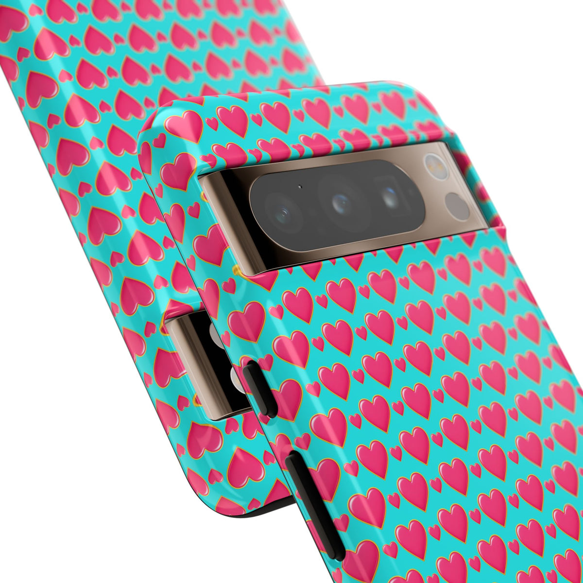 Heart Bubble Grid Tough Phone Case – Pop Hearts Pattern