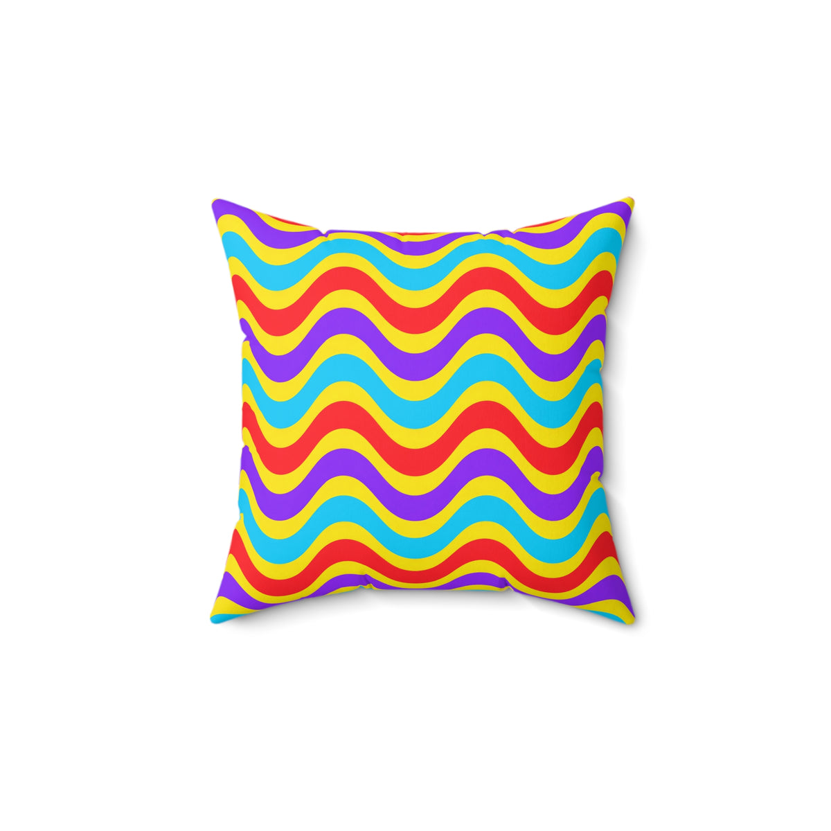 Wide Wave Interference Faux Suede Cushion – Op-Art Waves Pattern