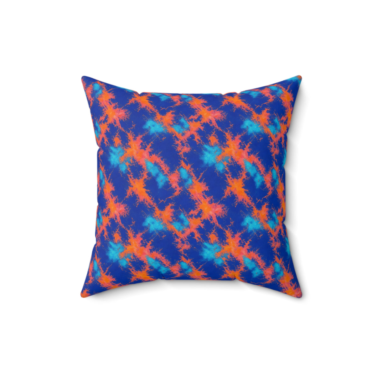 Crumple Neon Marble Faux Suede Cushion – Ice Dye Pattern