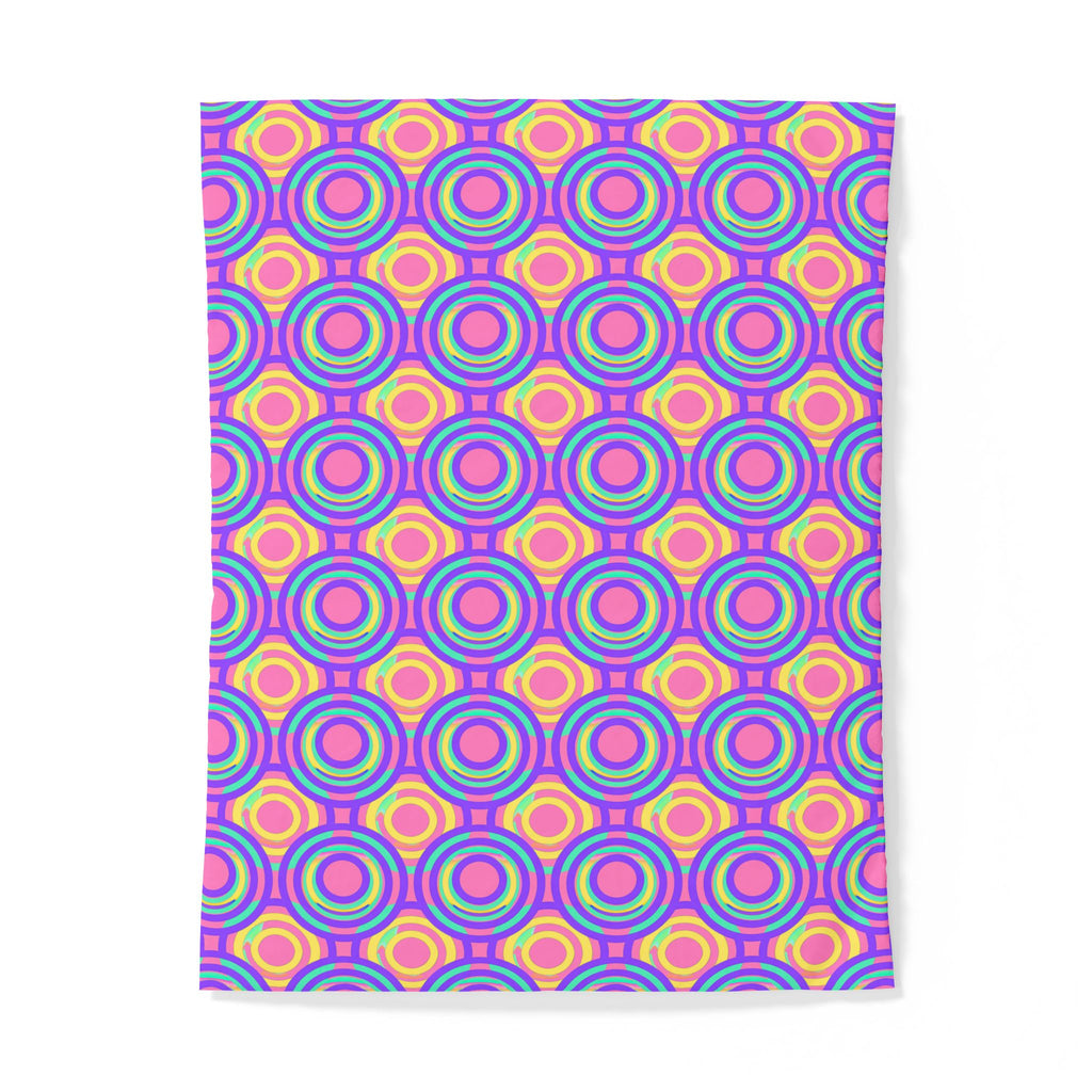 Interlocking Ring Ripples Cotton Duvet Cover – Candy Pastel on Grape