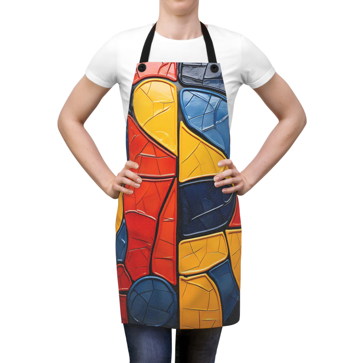 Bold Mosaic Glass Apron – Stained-Glass Style Mosaic