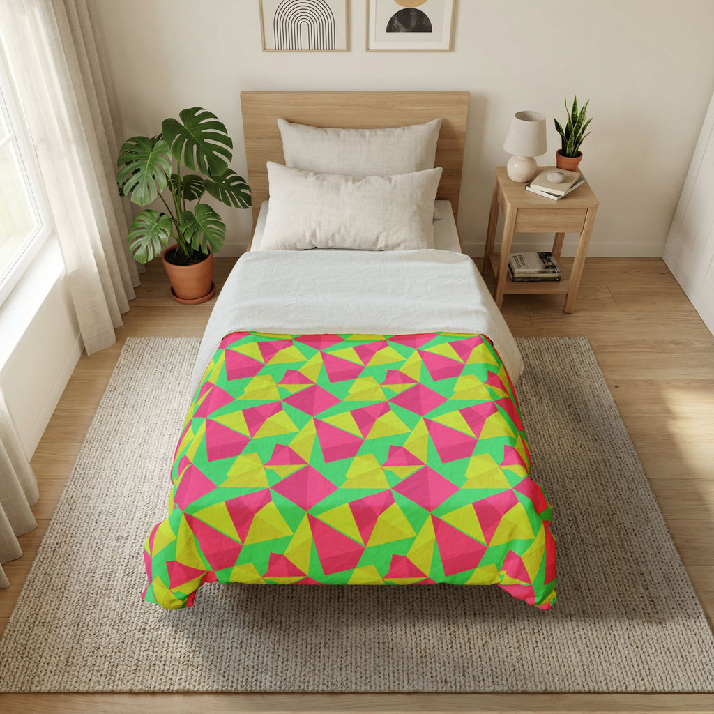 Faceted Gold Panels Cotton Duvet Cover – Candy Christmas