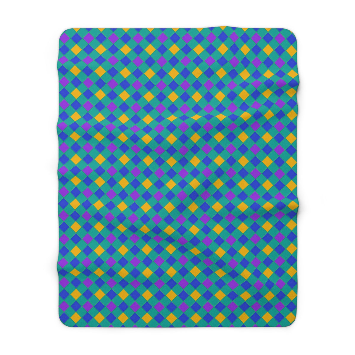 Jewel Harlequin Check Sherpa Fleece Blanket – Peacock Jewel