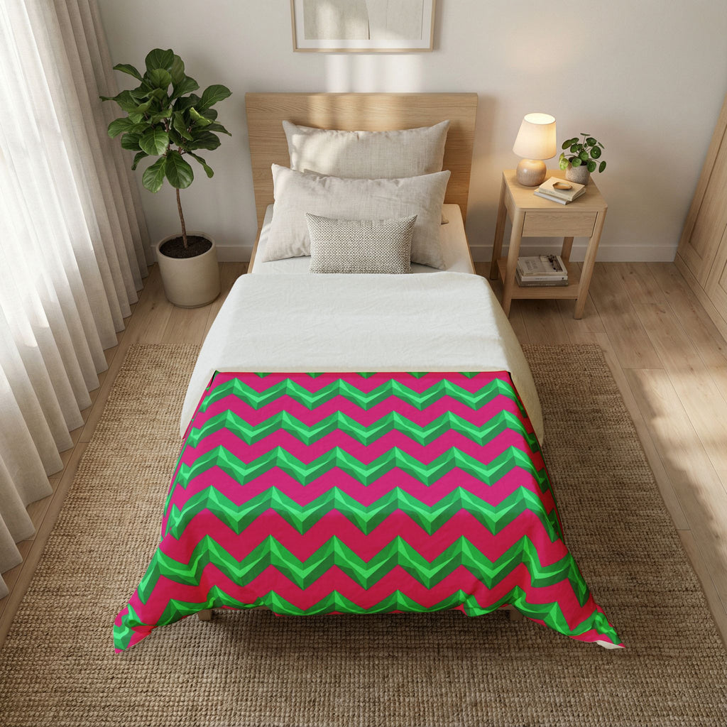 Broad Cut-Gem Chevrons Cotton Duvet Cover – Chevron Geometric Pattern