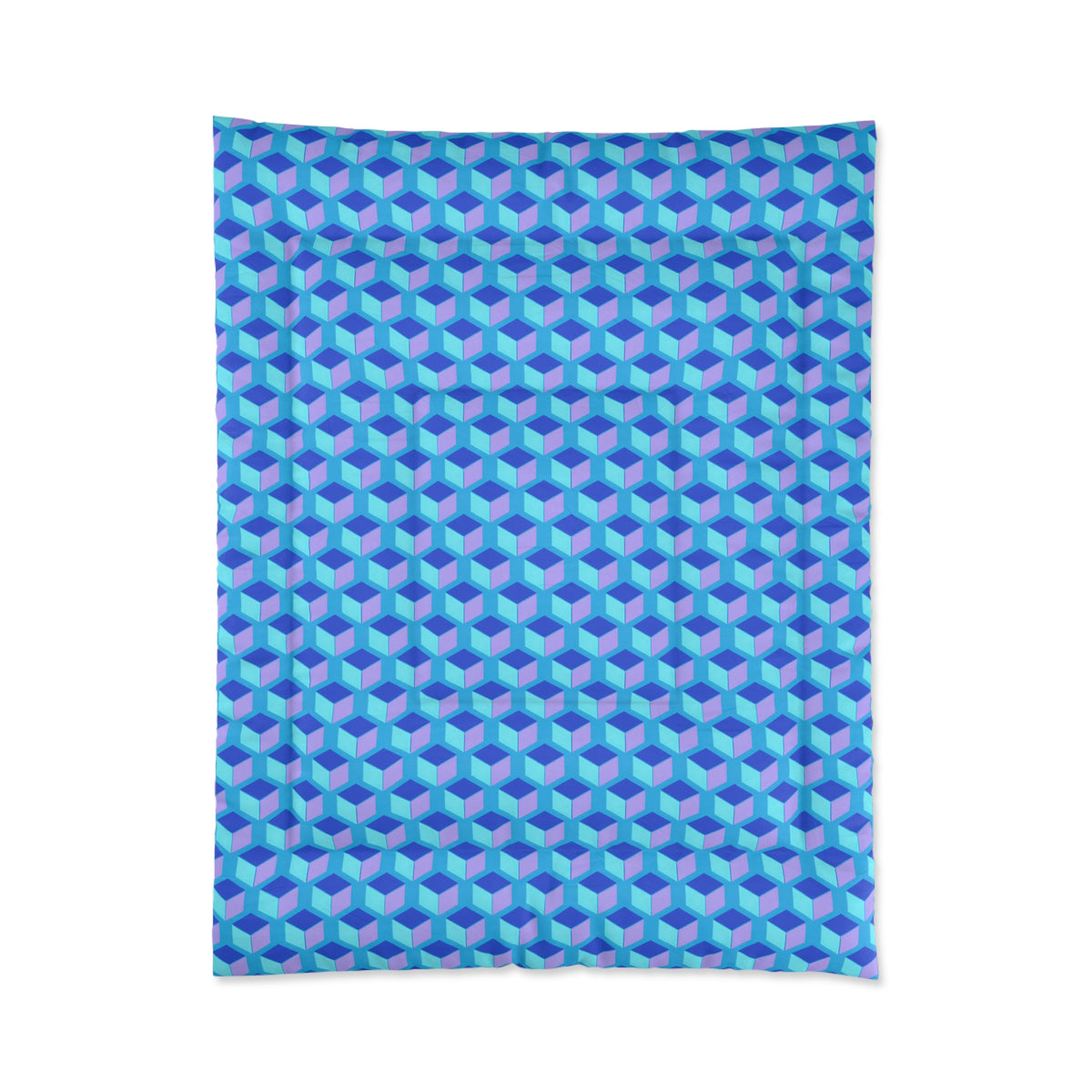 Giant Faceted Cubes II Comforter – Ice Jewel