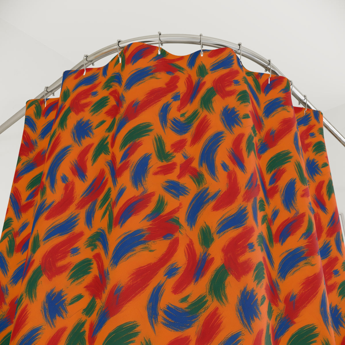 Layered Gesture Scribbles Shower Curtain – Gestural Abstract Pattern