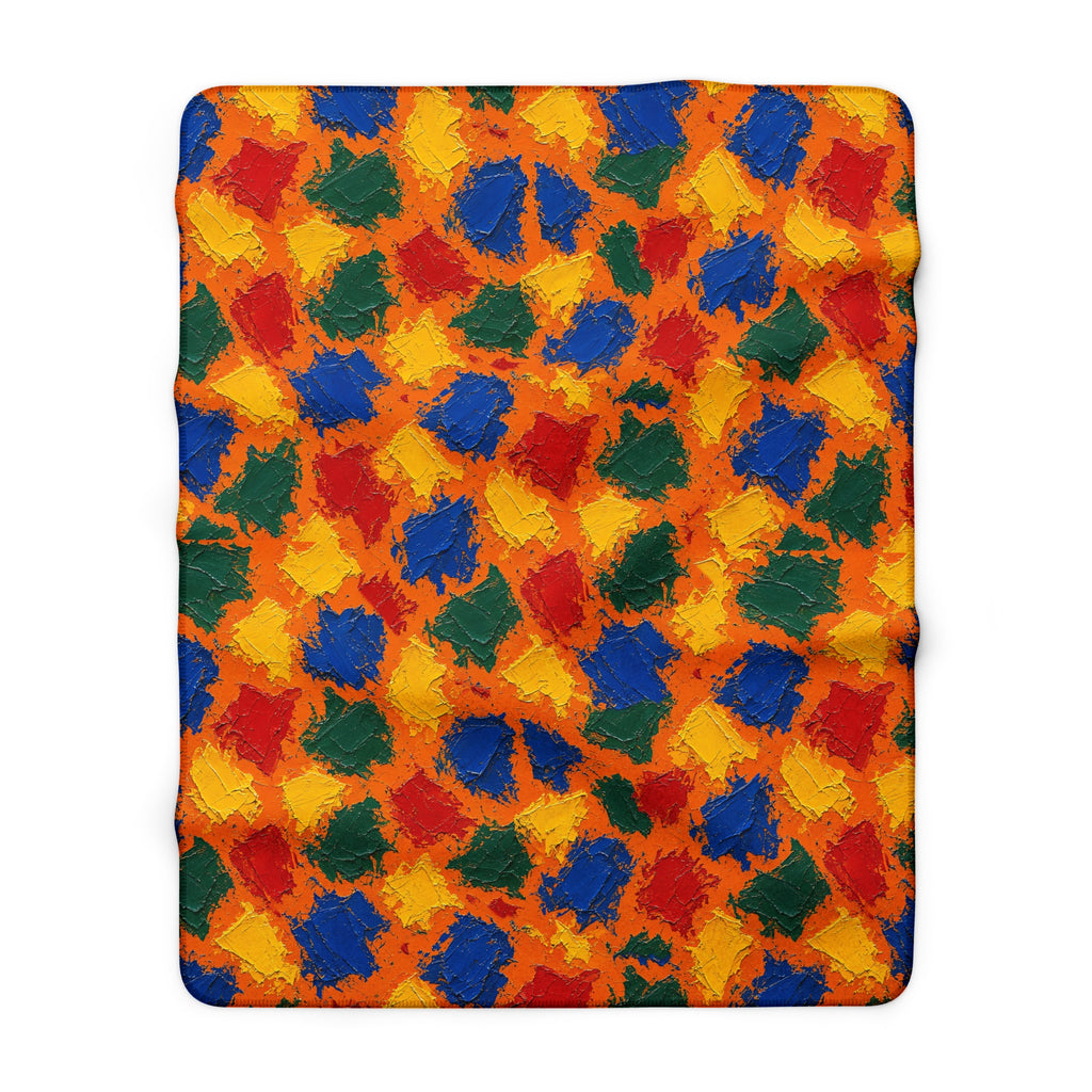Palette Knife Slabs Sherpa Fleece Blanket – Palette Knife Abstract Pattern
