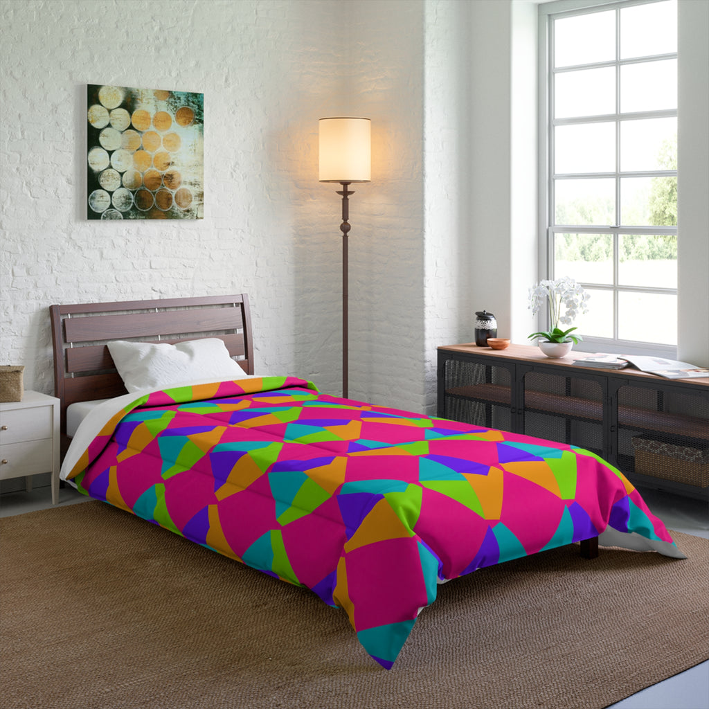 Grand Fractured Rhombus Comforter – Tropical Punch