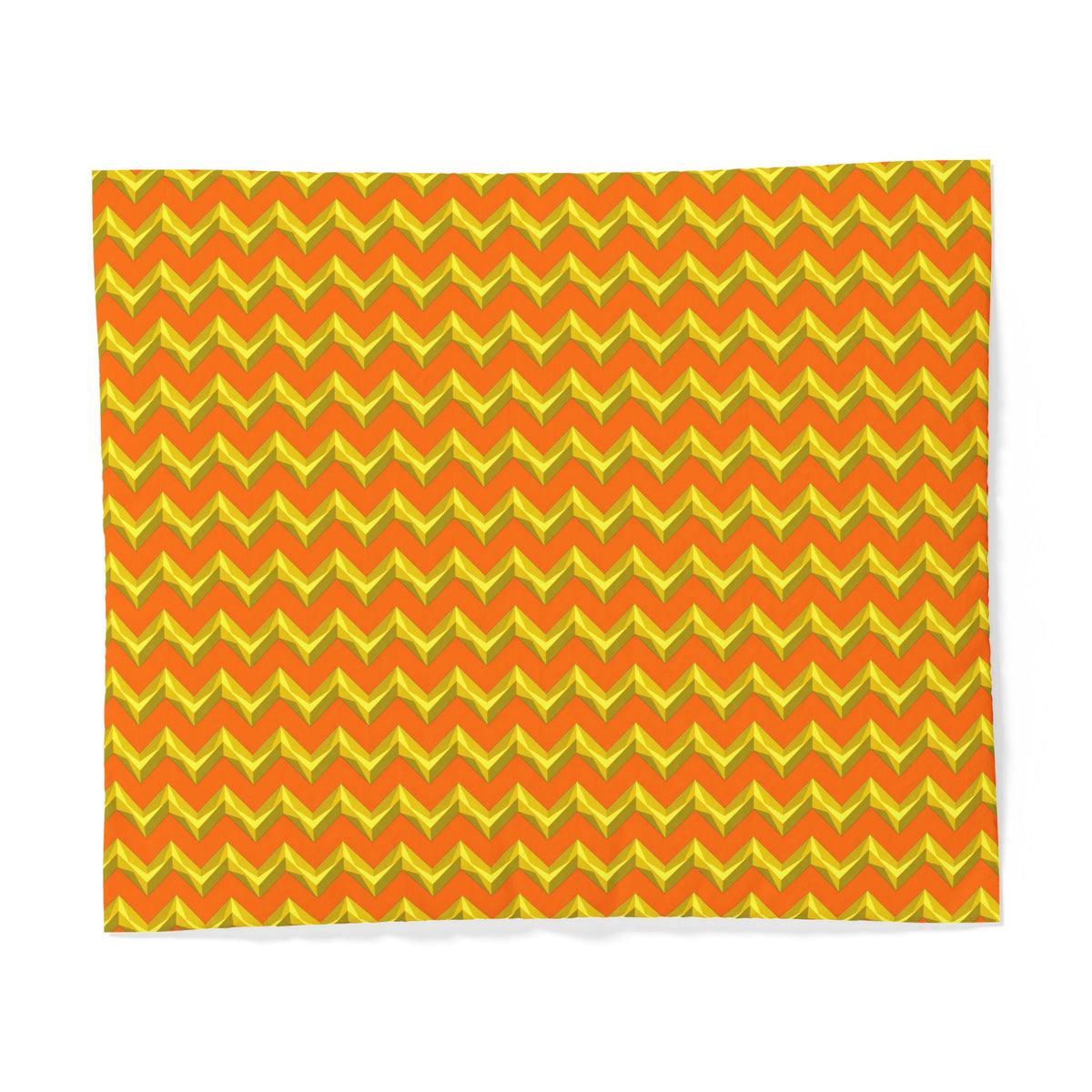 Broad Cut-Gem Chevrons Cotton Duvet Cover – Hot Citrus Festive