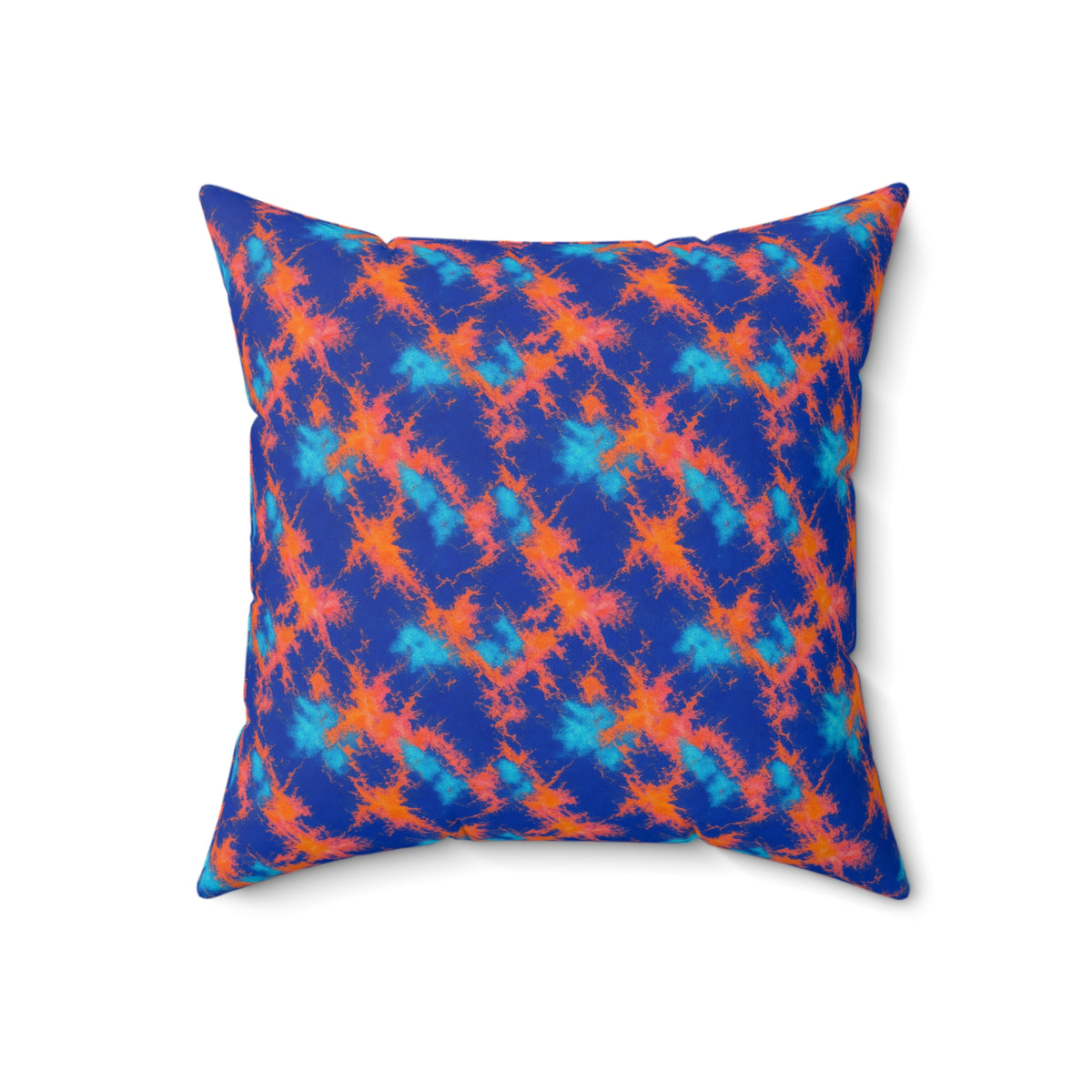 Crumple Neon Marble Faux Suede Cushion – Ice Dye Pattern