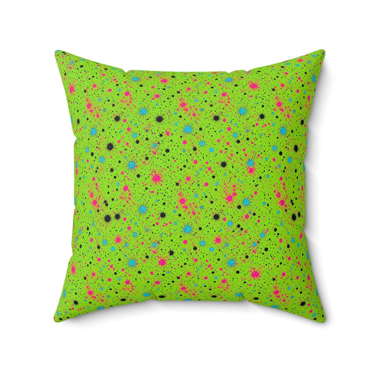 Pink Spray Field Faux Suede Cushion – Tropical Punch