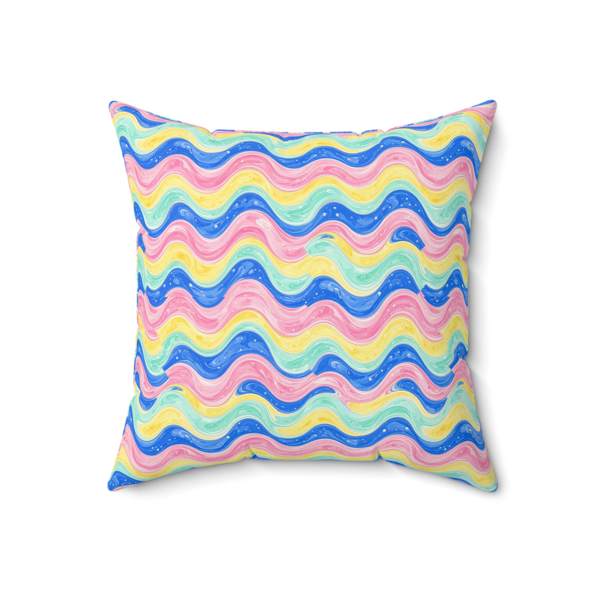 Icing Drip Waves Faux Suede Cushion – Candy Fluid Art Pattern