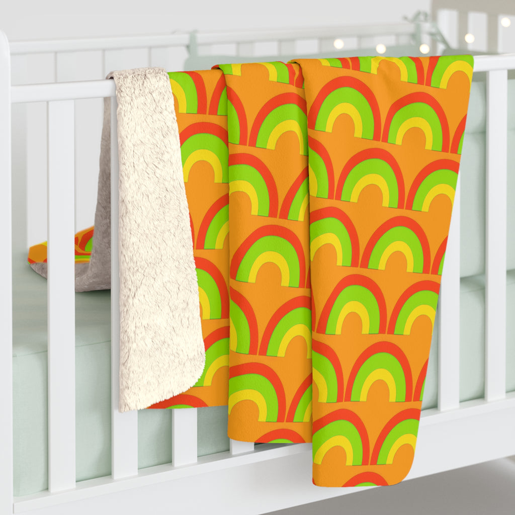 Chromatic Scallop Ripple Sherpa Fleece Blanket – Hot Citrus