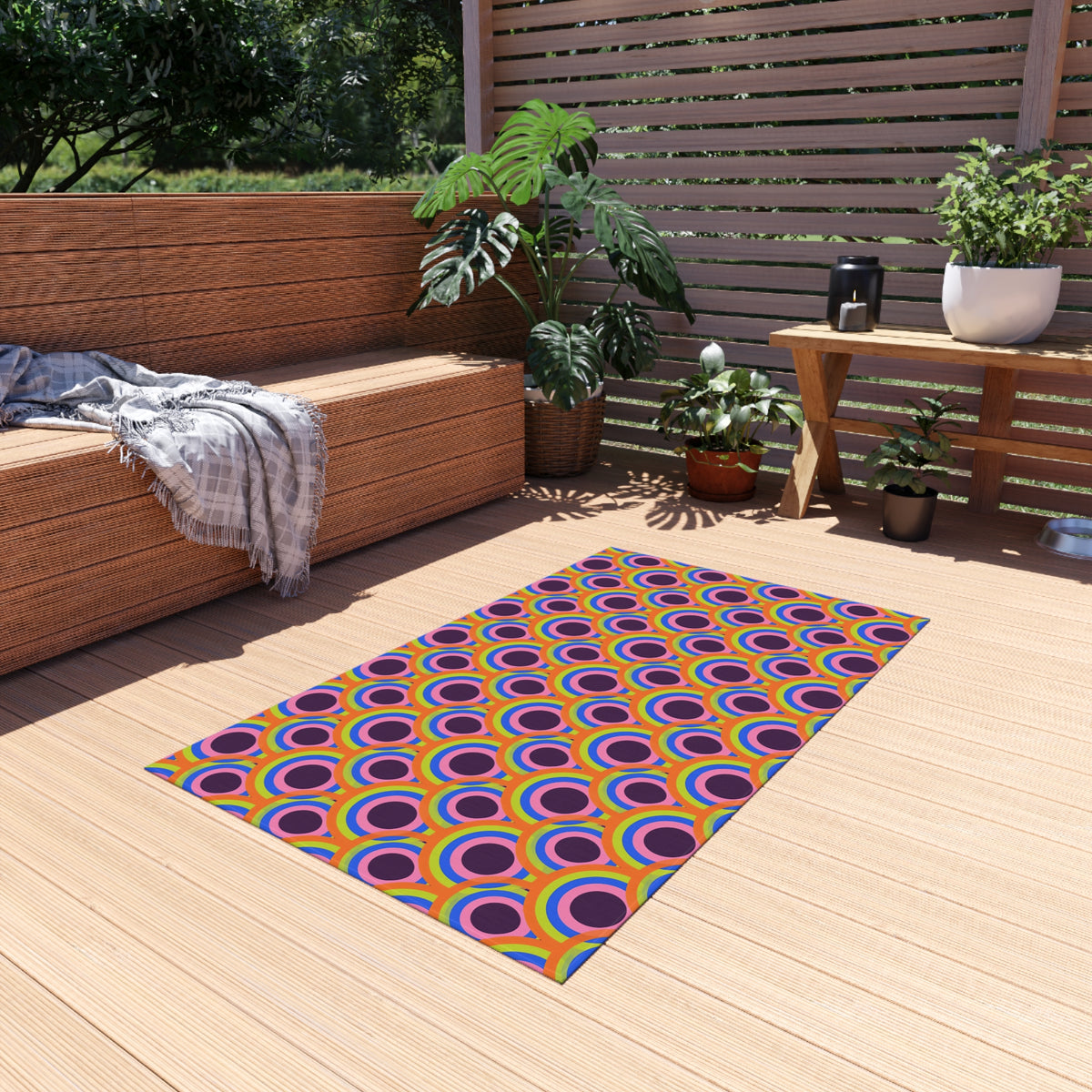 Pop Op Circles Outdoor Rug – Op-Art Pattern