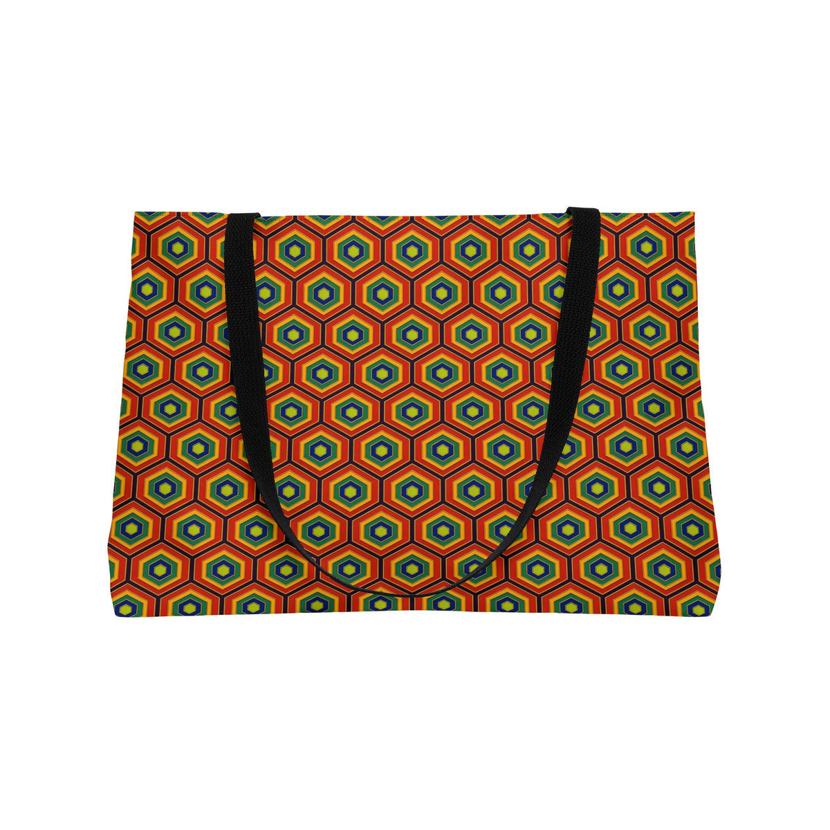 Hexagon Enamel Nest Weekender Tote Bag – Art Deco Geometric Pattern