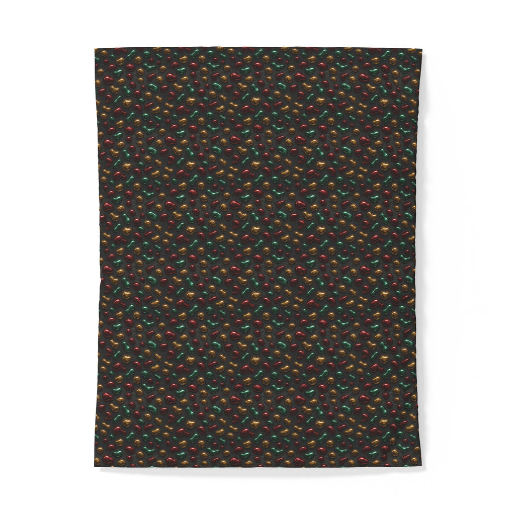 Garnet Emerald Blobs Cotton Duvet Cover – Liquid Chrome Pattern