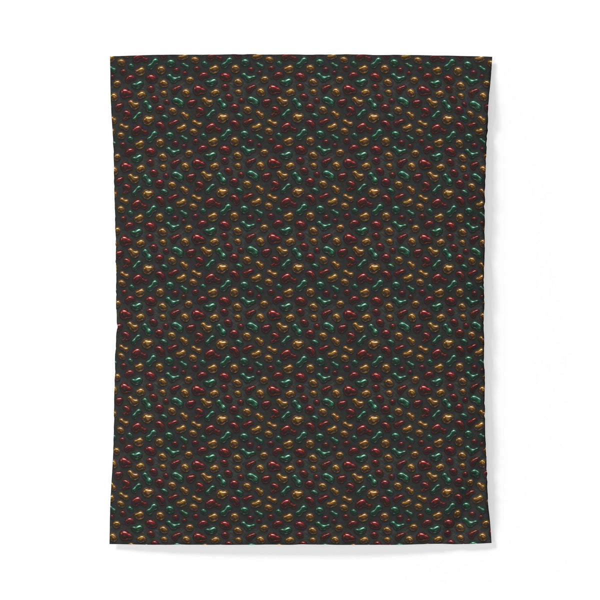 Garnet Emerald Blobs Cotton Duvet Cover – Liquid Chrome Pattern