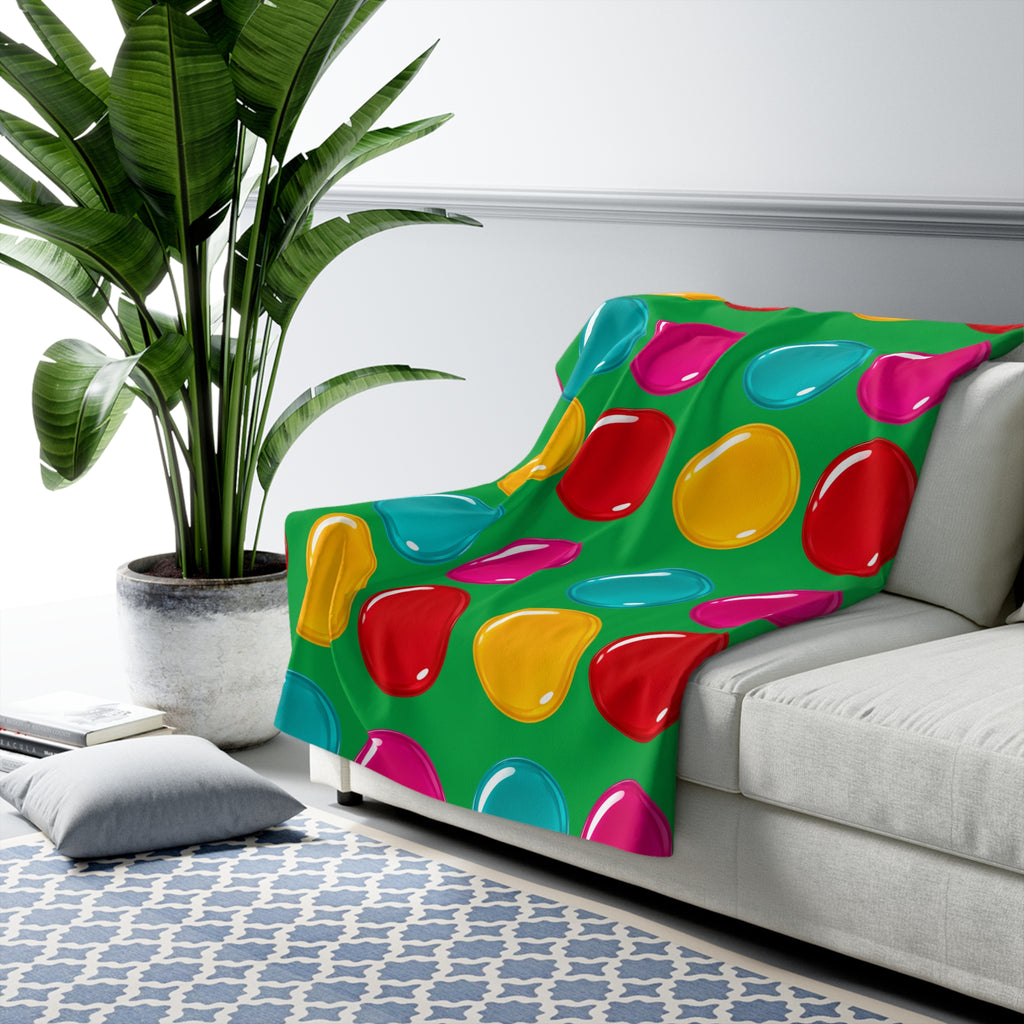 Giant Candy Glass Discs Sherpa Fleece Blanket – Glossy Candy Glass Pattern
