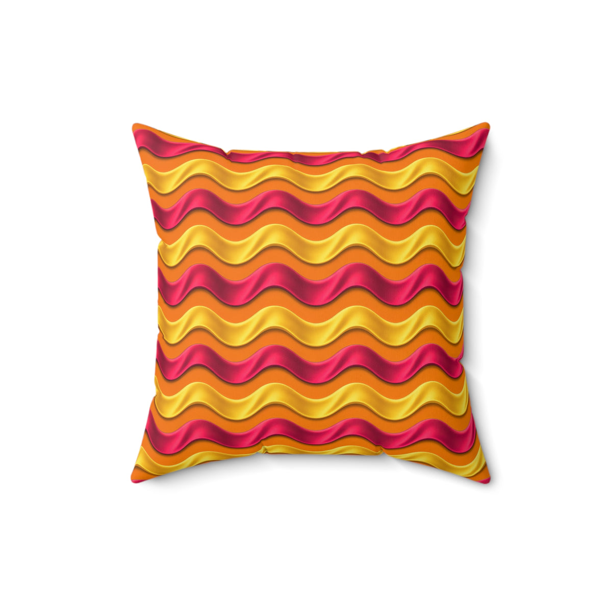 Satin Wave Bands Faux Suede Cushion – Cranberry Spice