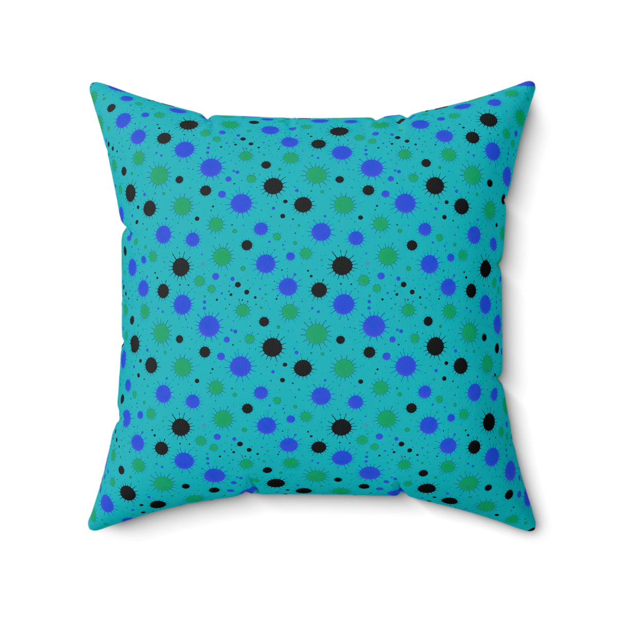 Blot Burst Faux Suede Cushion – Peacock Jewel