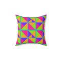 Split Square Fiesta Faux Suede Cushion – Tropical Punch