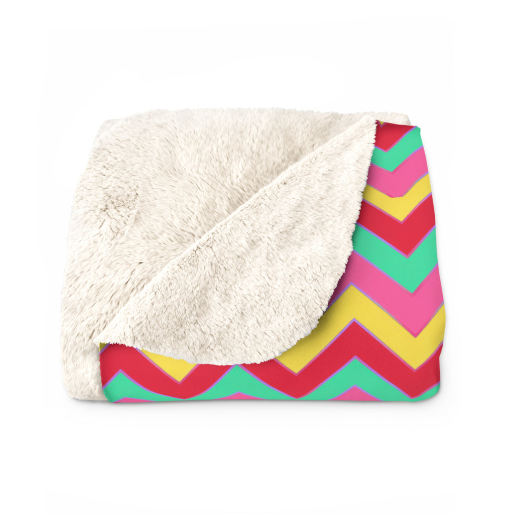 Jewel Chevron Bands Sherpa Fleece Blanket – Candy Christmas