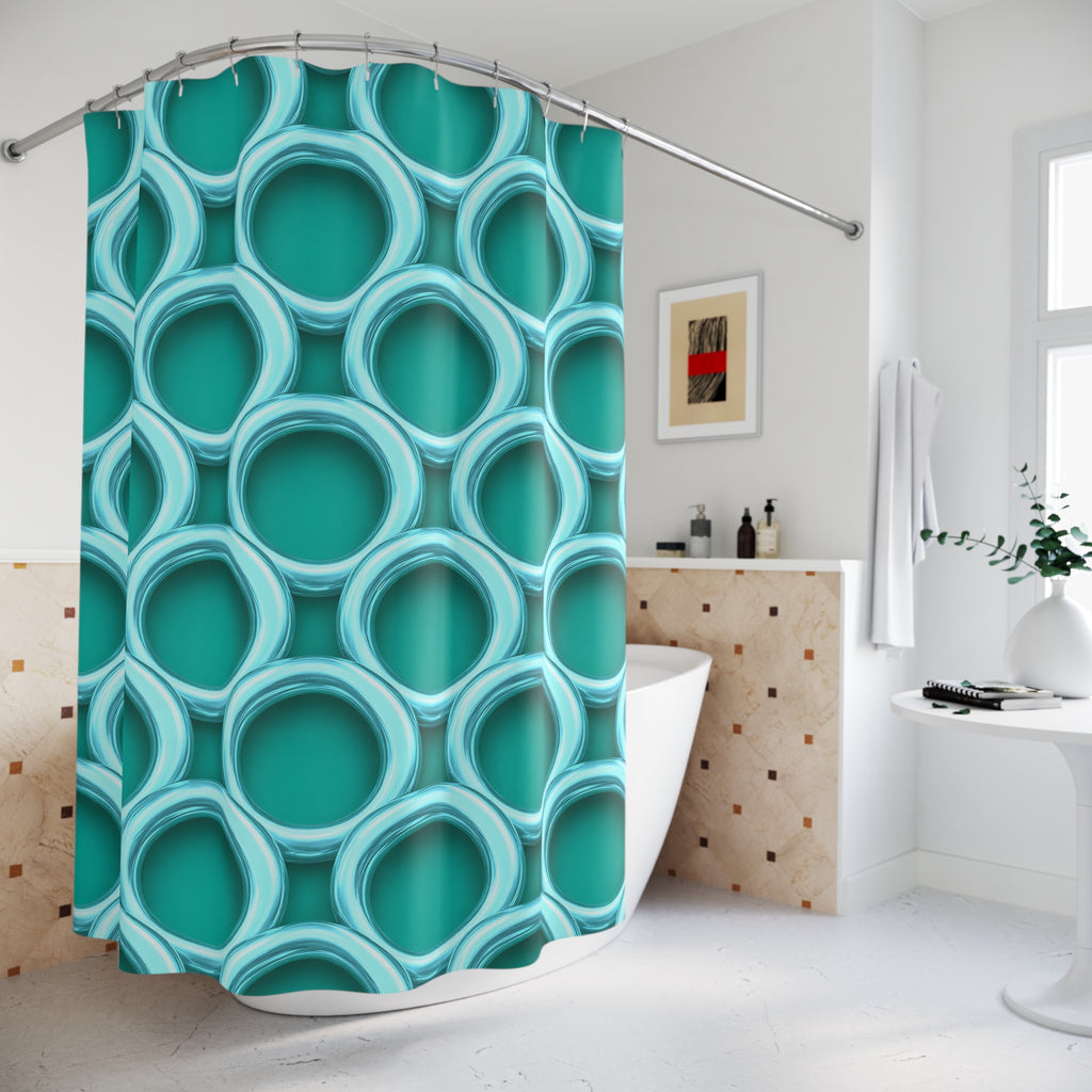 Big Ring Weave Shower Curtain – Peacock Jewel