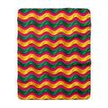 Satin Wave Bands Sherpa Fleece Blanket – Ribbon Waves Pattern