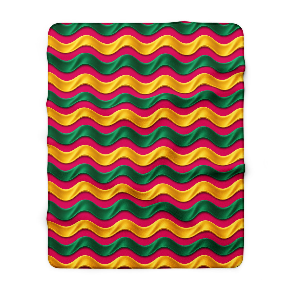 Satin Wave Bands Sherpa Fleece Blanket – Ribbon Waves Pattern