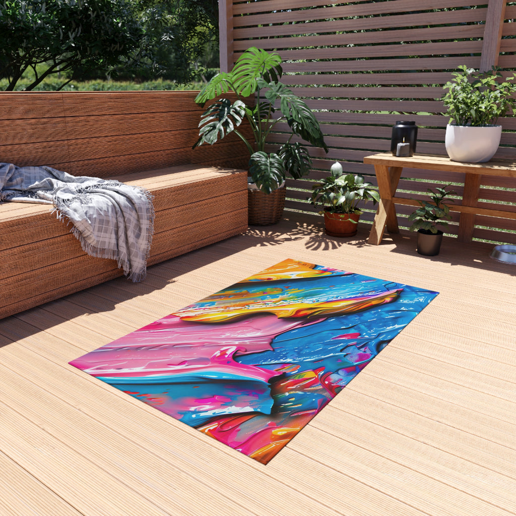 Vivid Paint Strokes Outdoor Rug – Paint Stroke Abstract