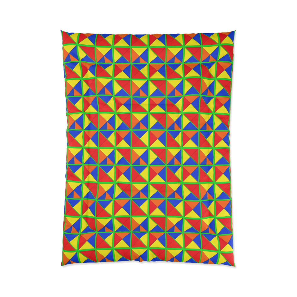 Split Square Fiesta Comforter – Cubist Geometric Pattern