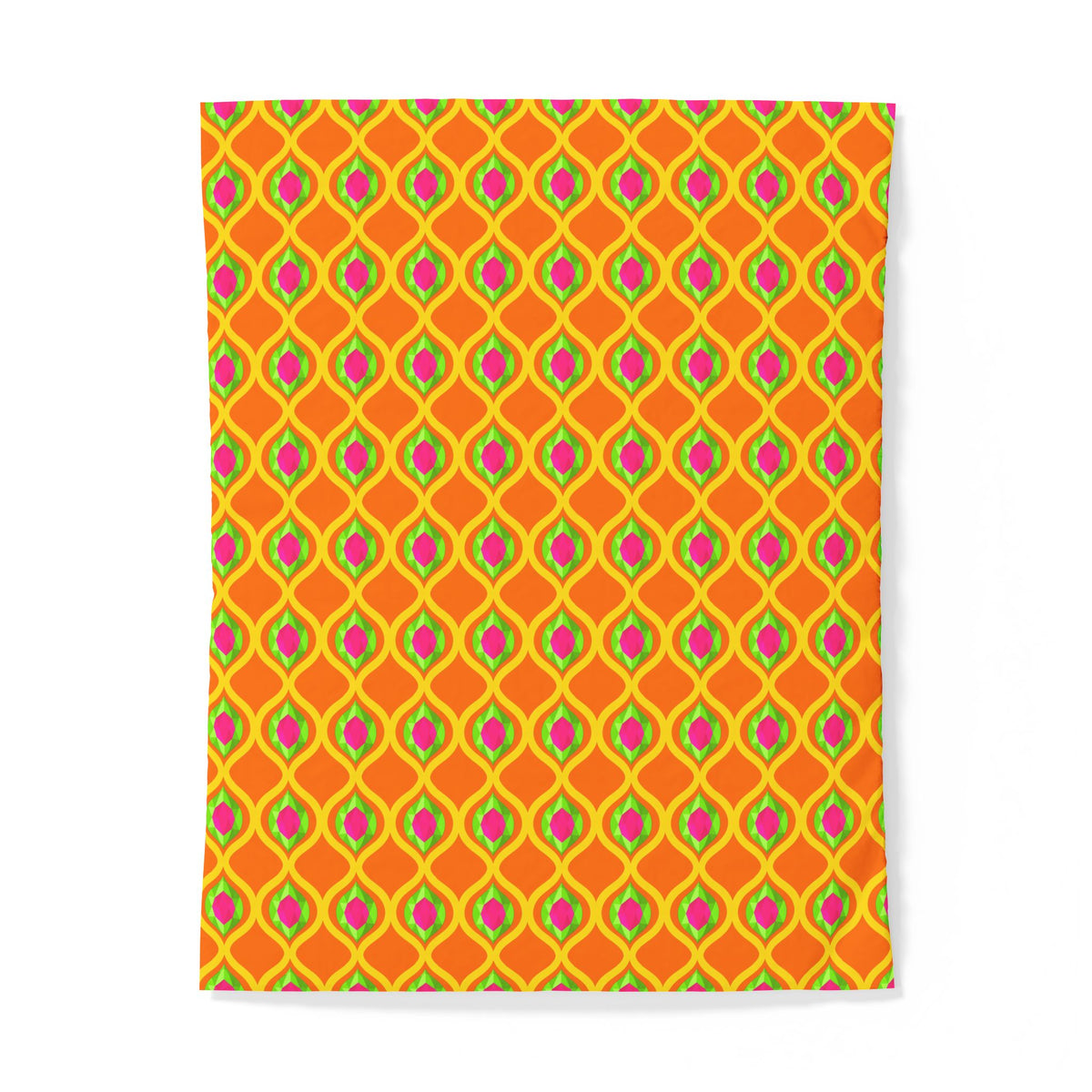 Grand Gold Ogee Lattice II Cotton Duvet Cover – Hot Citrus Festive