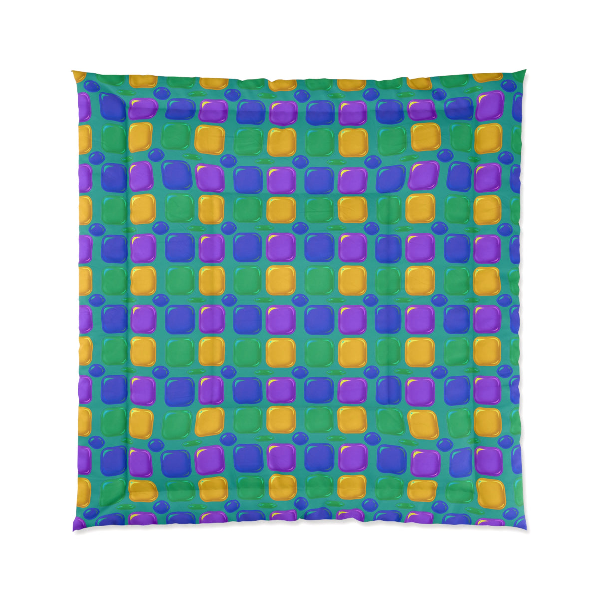 Giant Puffy Glass Cushions Comforter – Peacock Jewel
