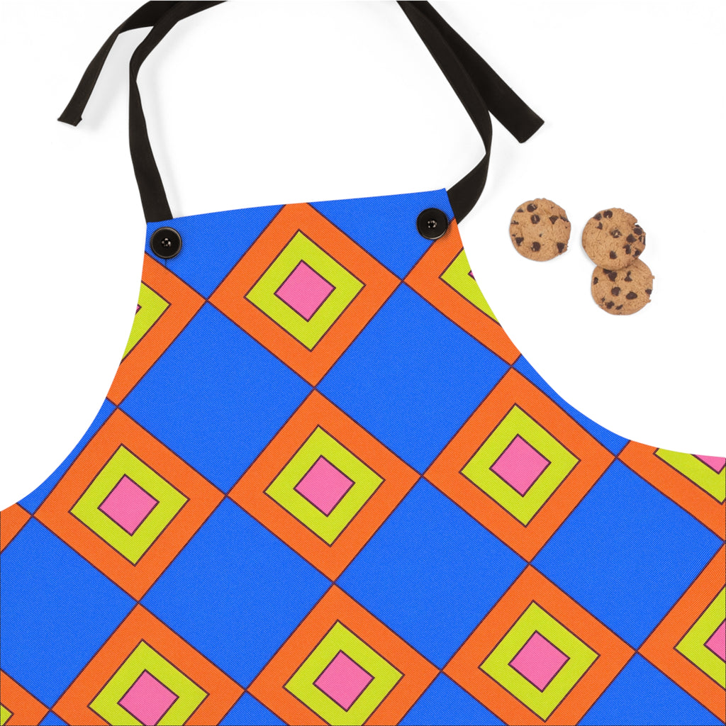 Pop Diamond Checks Apron – Op-Art Pattern