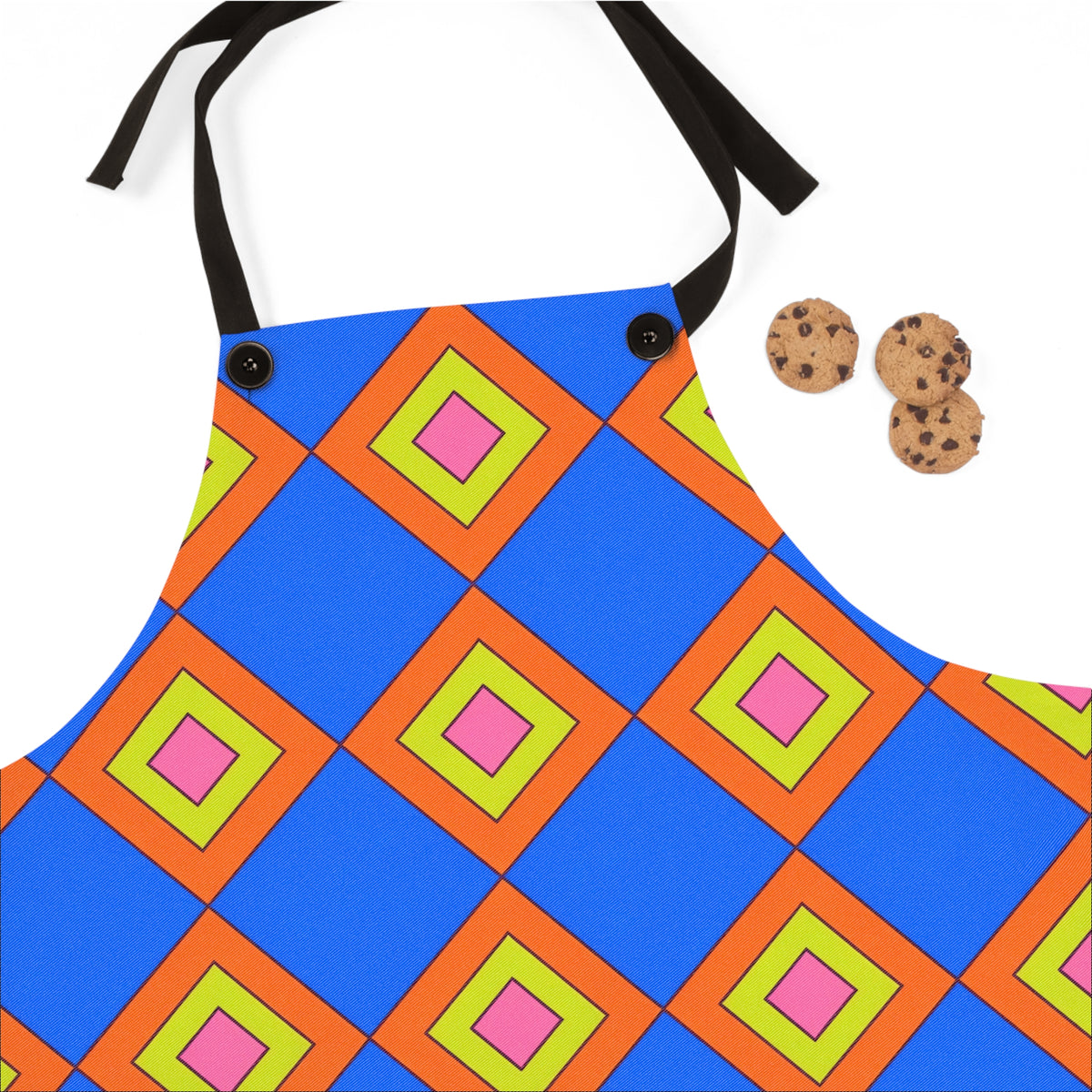 Pop Diamond Checks Apron – Op-Art Pattern