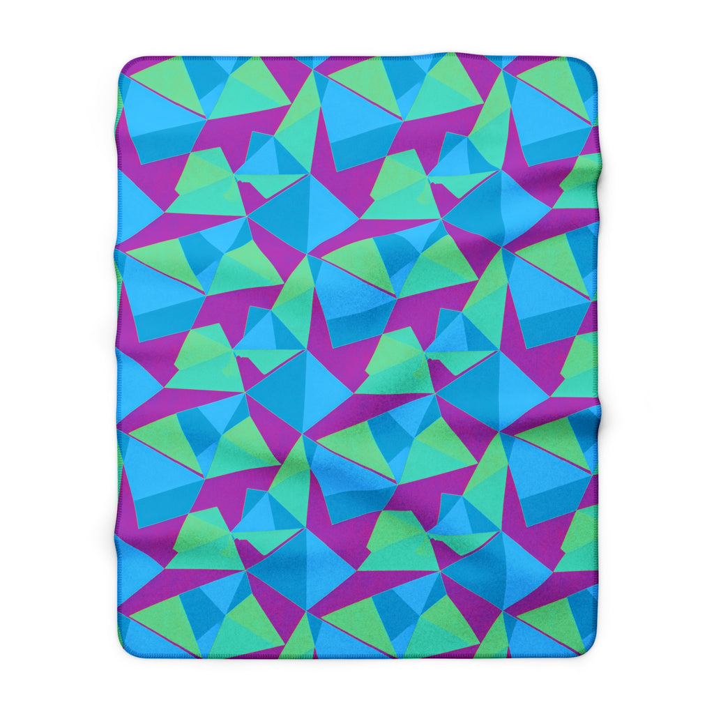 Faceted Gold Panels Sherpa Fleece Blanket – Ice Jewel