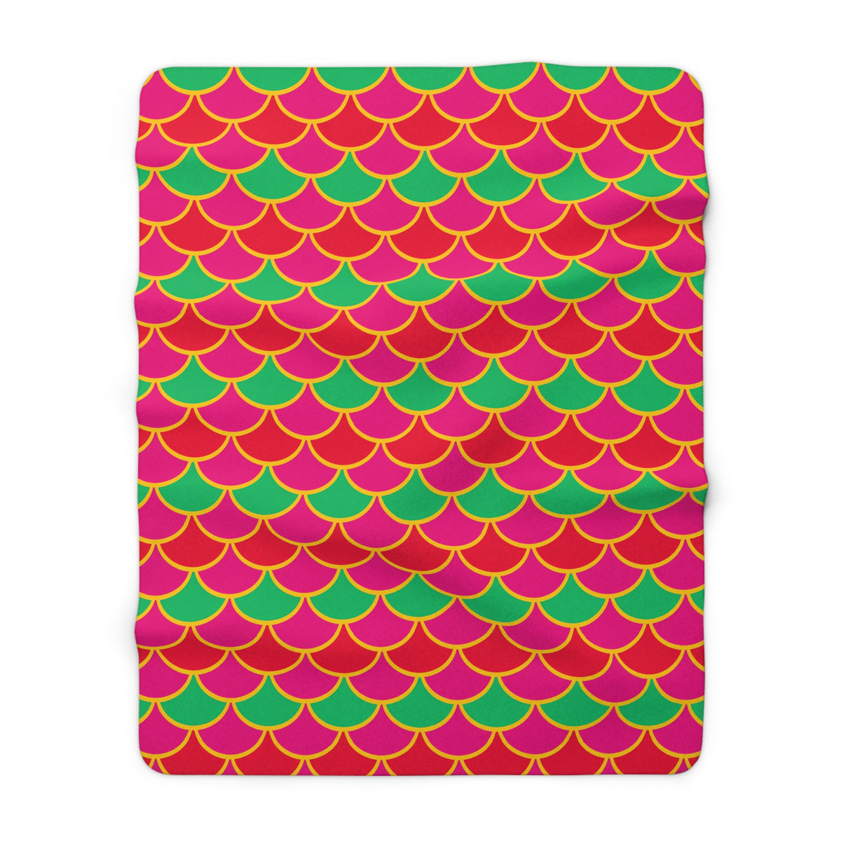 Big Jewel Scales II Sherpa Fleece Blanket – Scale Geometric Pattern