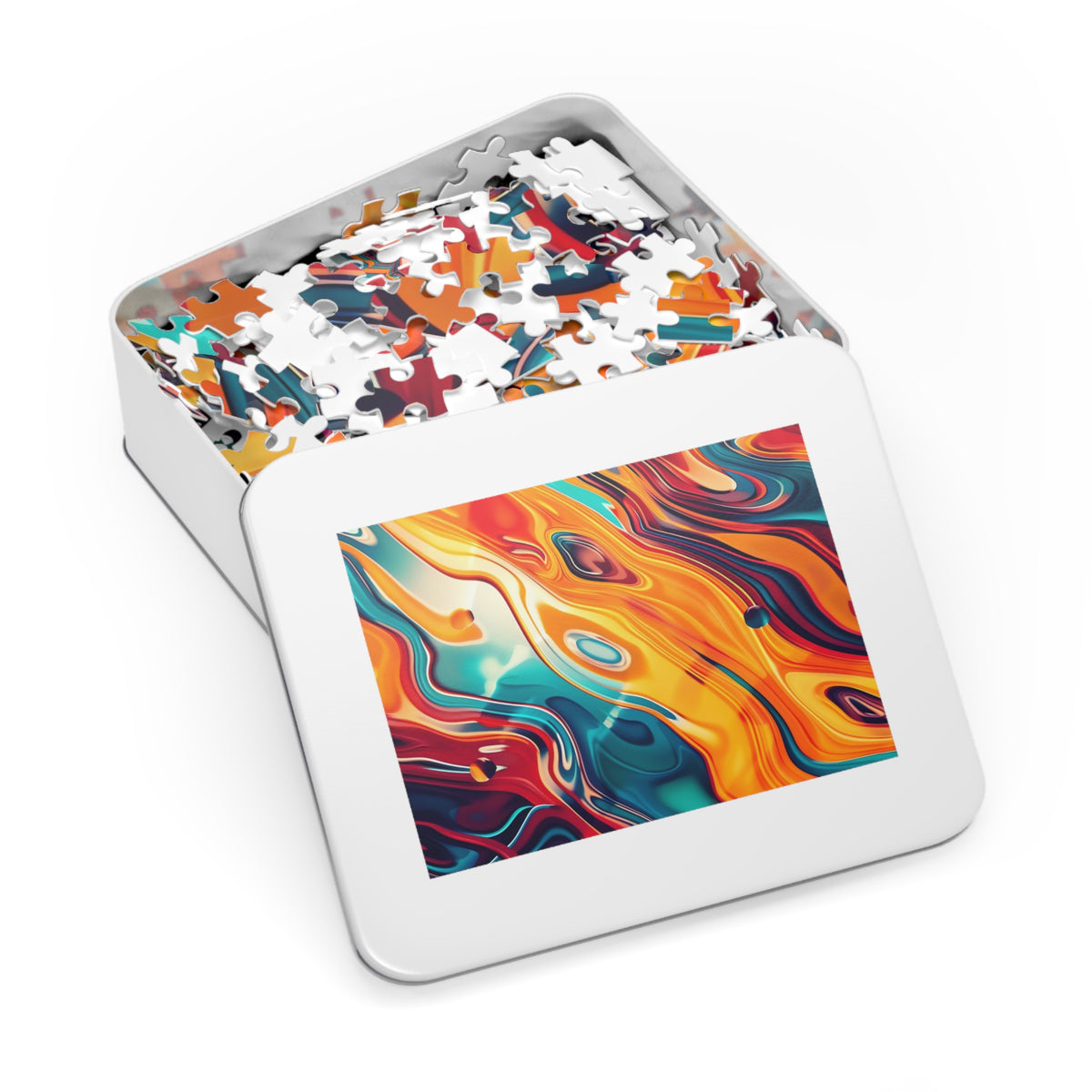 Psychedelic Lava Flow Jigsaw Puzzle with Tin – Psychedelic Fluid Art