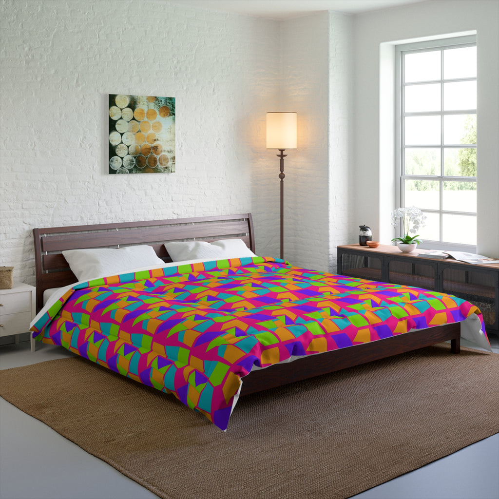 Cubist Block Quilt Comforter – Tropical Punch