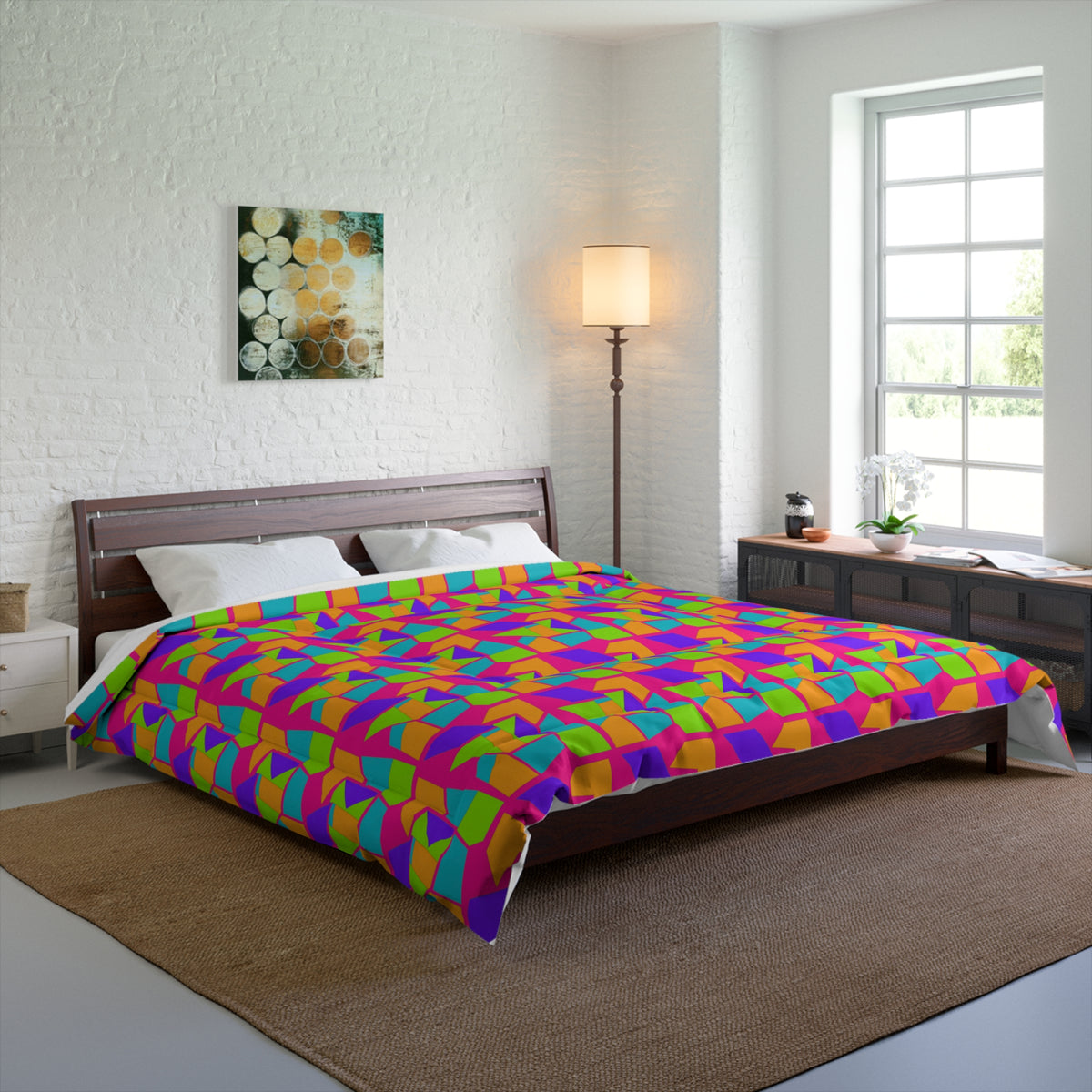 Cubist Block Quilt Comforter – Tropical Punch