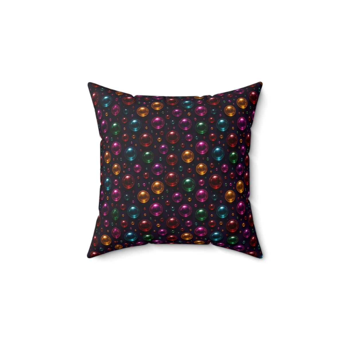 Gel Orb Confetti Faux Suede Cushion – Glossy 3D Abstract Pattern