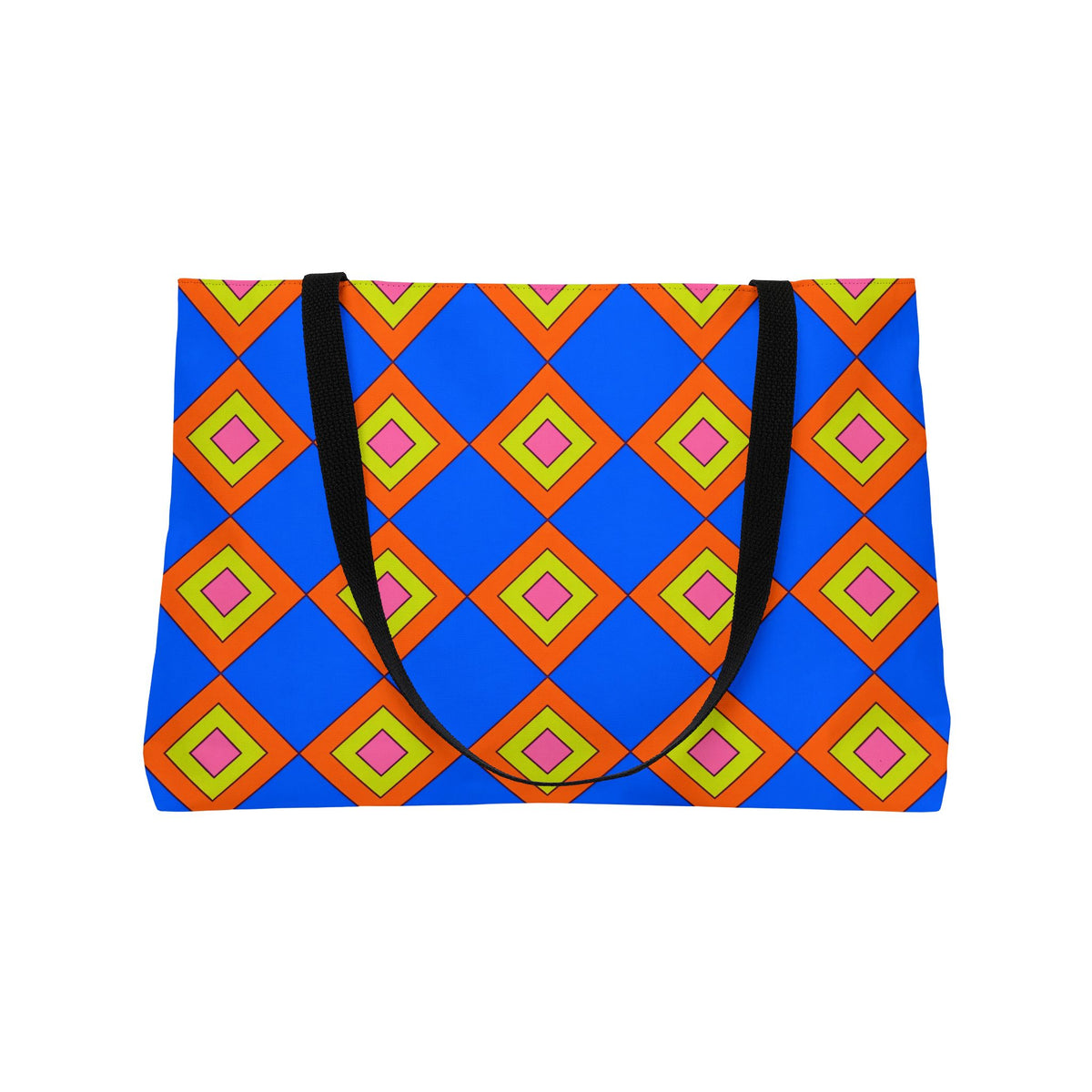 Pop Diamond Checks Weekender Tote Bag – Op-Art Pattern