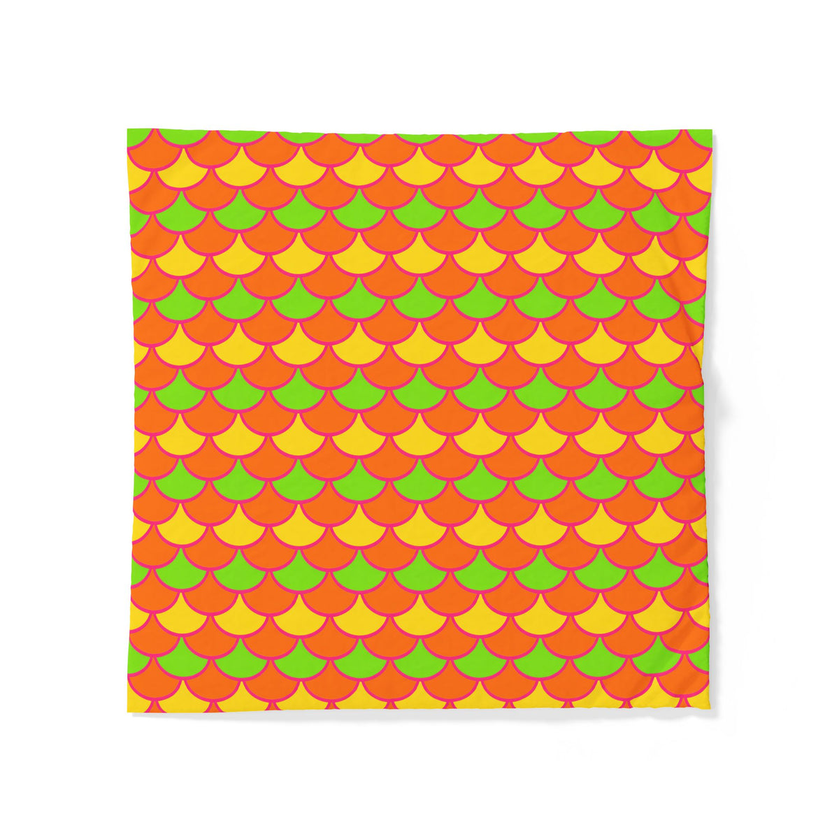 Big Jewel Scales II Cotton Duvet Cover – Hot Citrus Festive