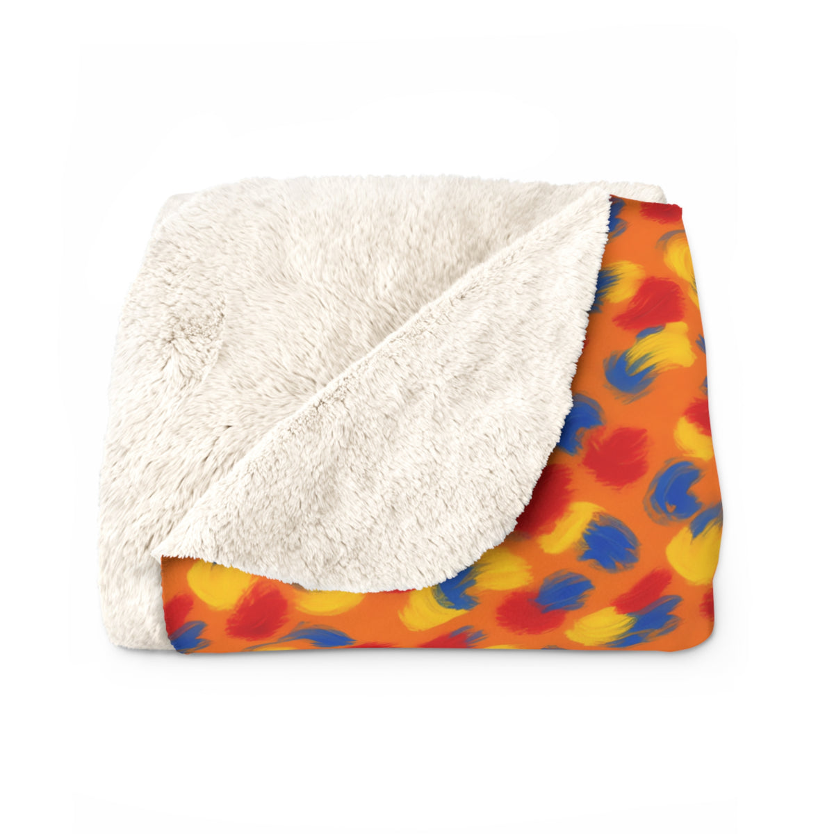 Wet Stroke Blends Sherpa Fleece Blanket – Expressionist Brushstroke Abstract Pattern