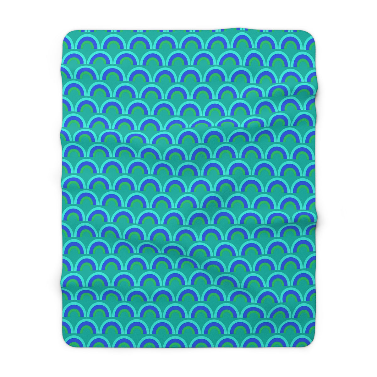 Chromatic Scallop Ripple Sherpa Fleece Blanket – Ocean Jewel