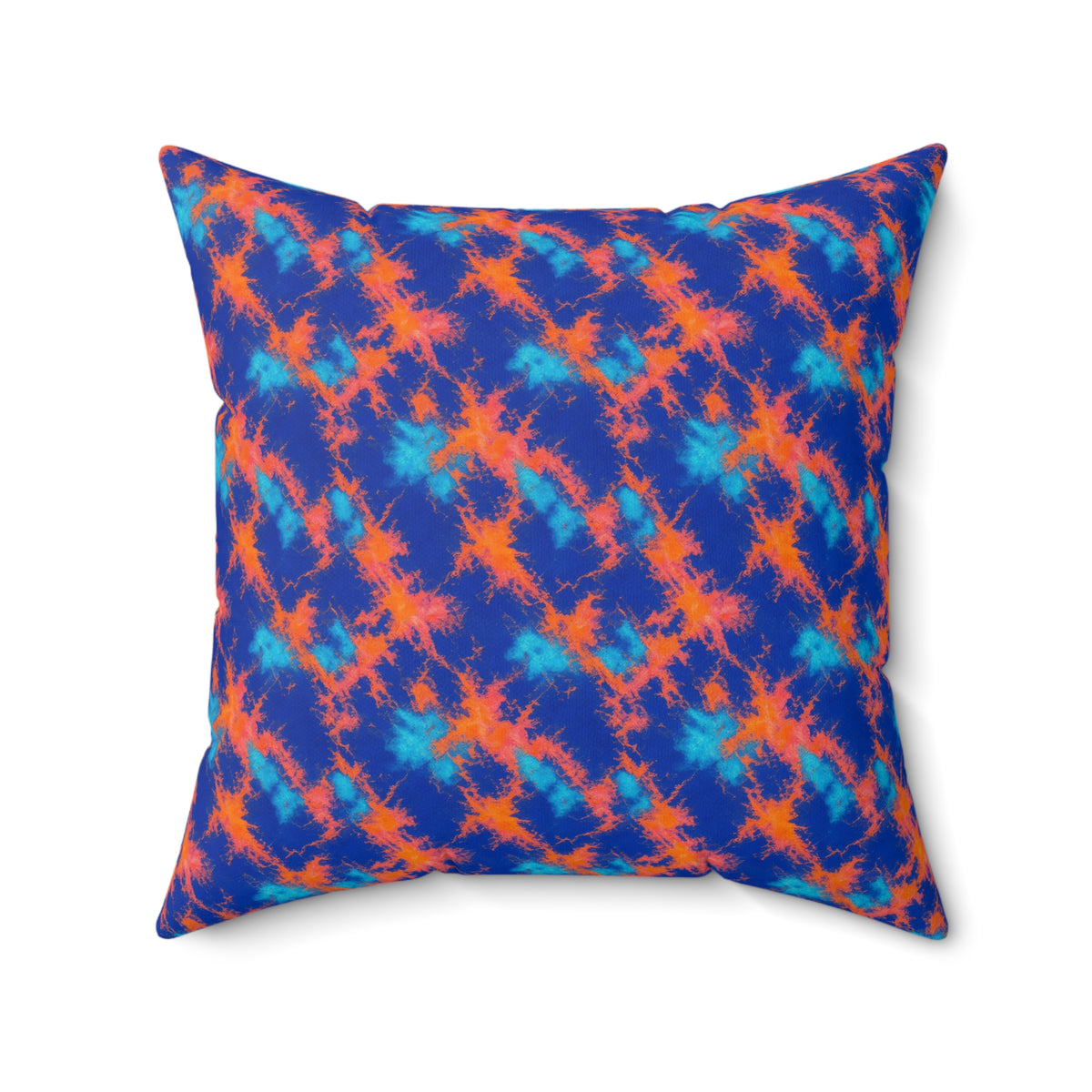 Crumple Neon Marble Faux Suede Cushion – Ice Dye Pattern